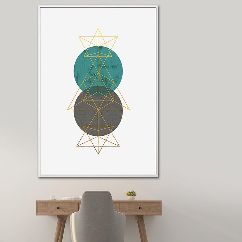 Nordic Geometric Shapes Wall Decor Canvas Textured Pastel Color Art Print for Bedroom