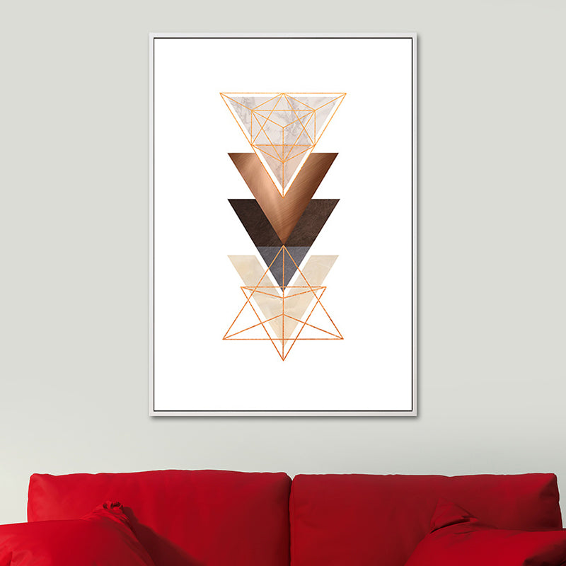 Nordic Geometric Shapes Wall Decor Canvas Textured Pastel Color Art Print for Bedroom