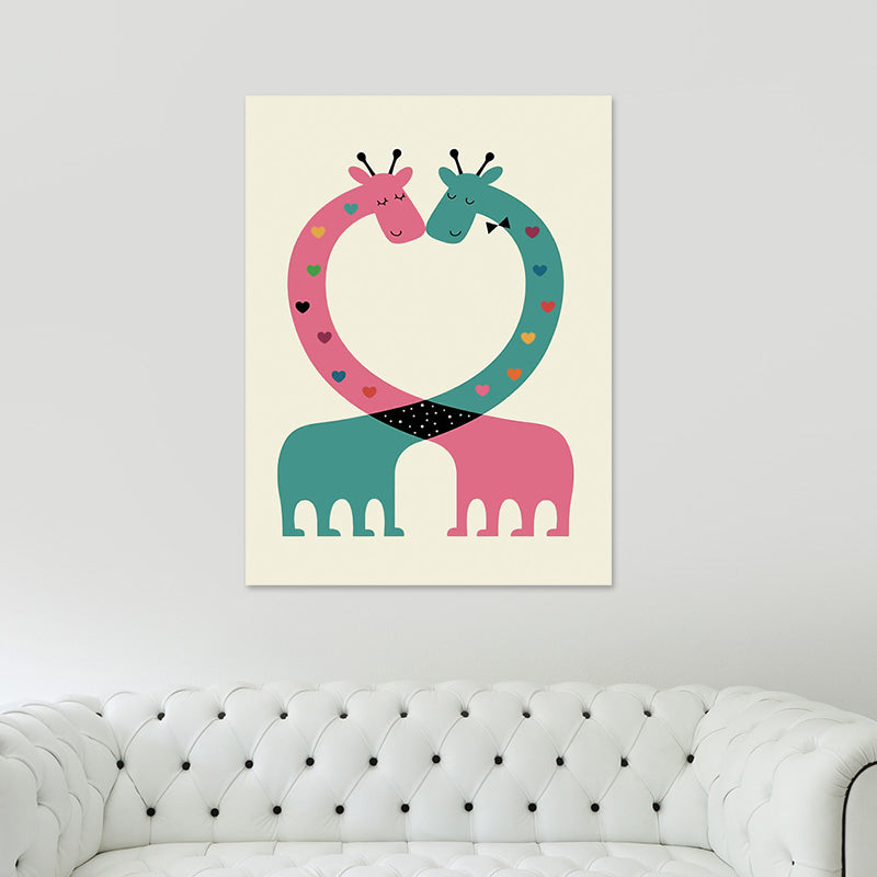 Textured Dark Color Art Print Simplicity Animal Silhouette Wrapped Canvas for Parlor
