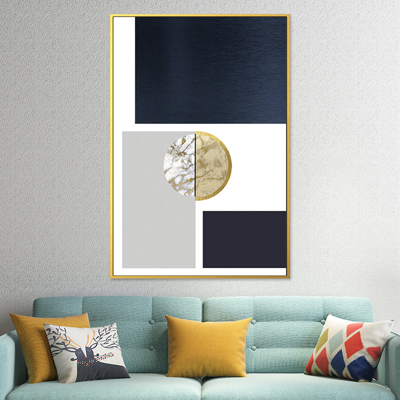 Geometrischer Muster-Wandkunstdruck, nordischer bezaubernder abstrakter Wanddekor in dunkler Farbe