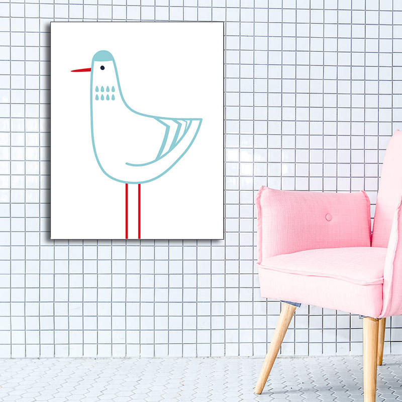 Simplicity Animal Paintings Light Color Decorative Canvas Wall Art for Baby Room