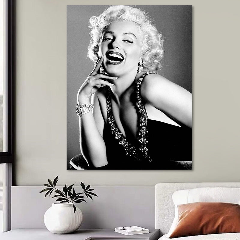 Photo Print Marilyn Monroe Canvas Retro Classic Superstar Wall Art in Black and White