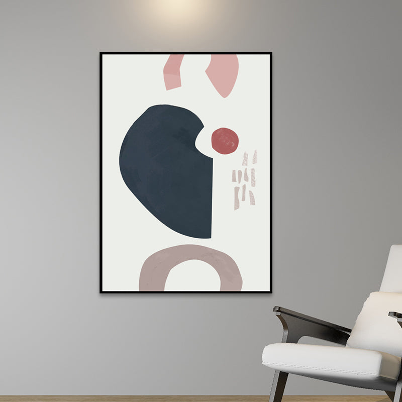 Morandi Abstract Wall Decor Nordic Textured Canvas Print in Soft Color for Hallway