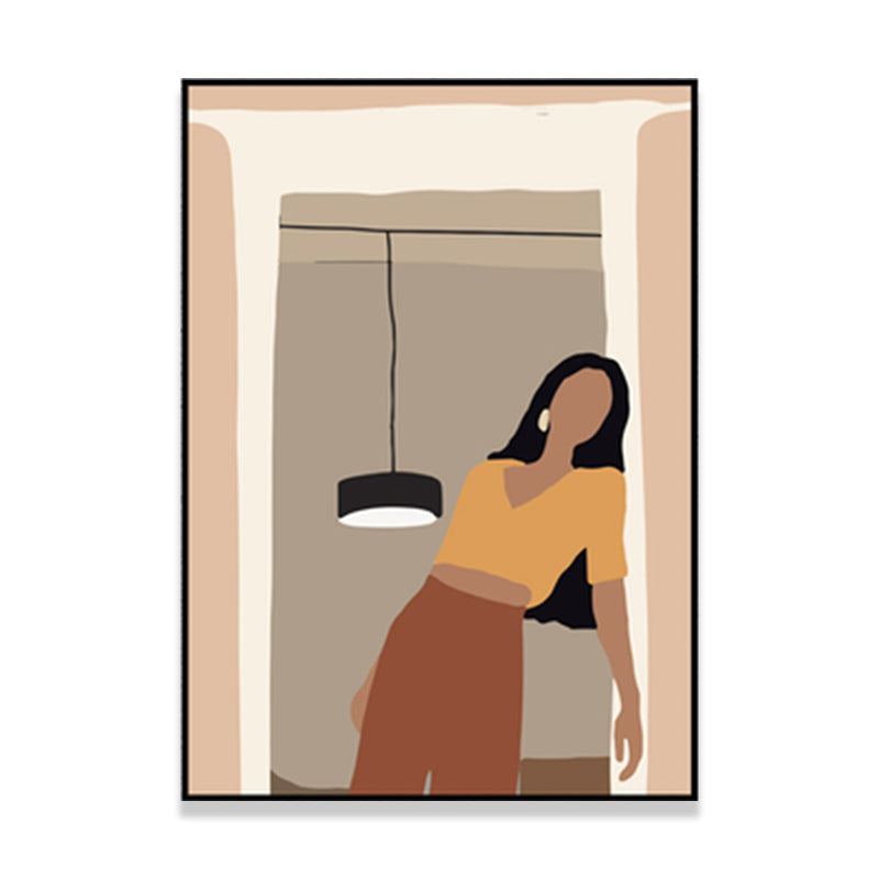 Fashion Female Wall Decor Scandinavian Textured Living Room Canvas Art, Multiple Sizes