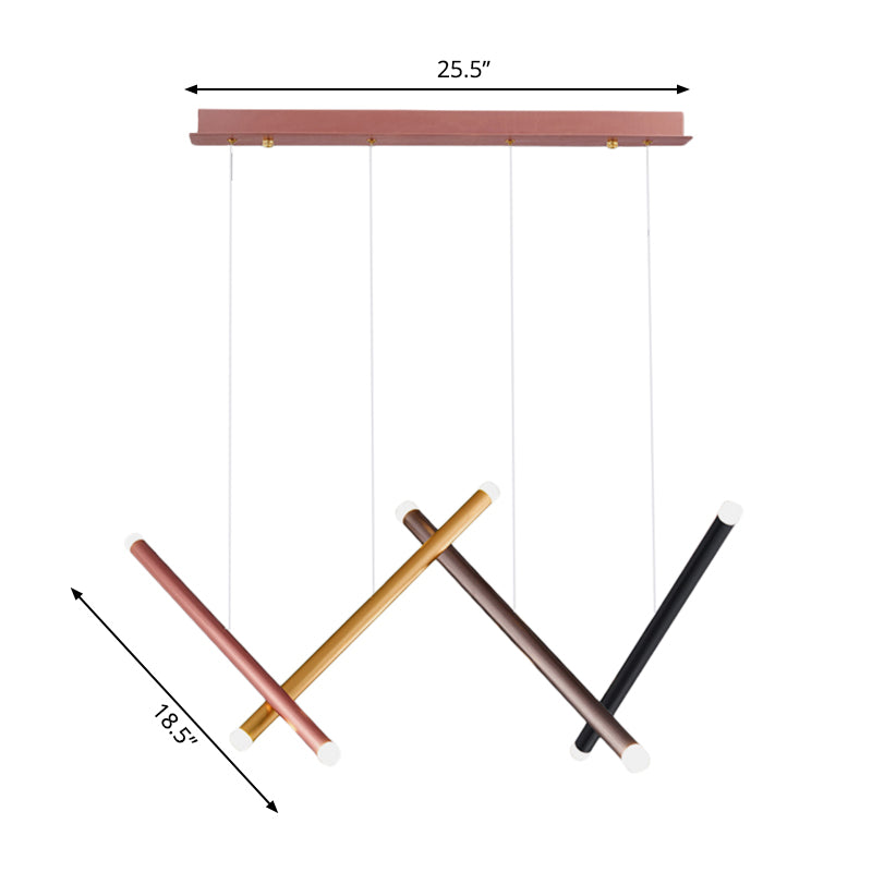 Tubería de cilindro techo de techo luz de aluminio rosa oro/rosa/amarillo LED LED LIGHTIVE para comedor en cálido/blanco