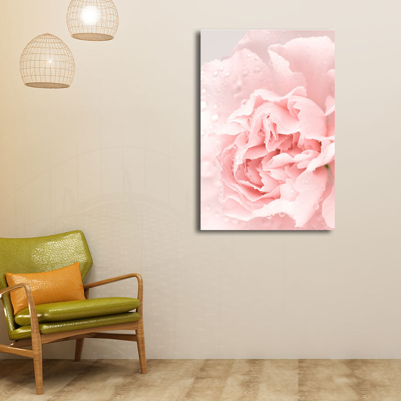 Toile murale à fleurs texturée, décoration murale nordique pour chambre de filles, couleur douce