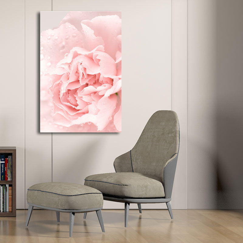Toile murale à fleurs texturée, décoration murale nordique pour chambre de filles, couleur douce