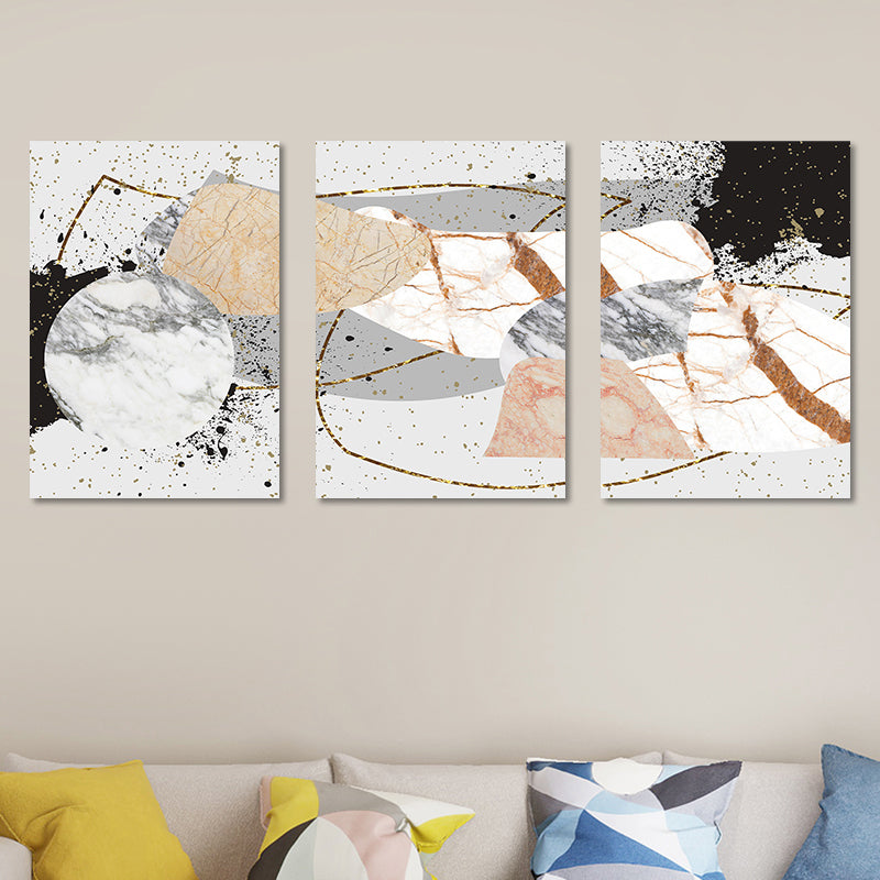 Décoration murale abstraite texturée, impression sur toile nordique de couleur claire pour chambre, lot de 3