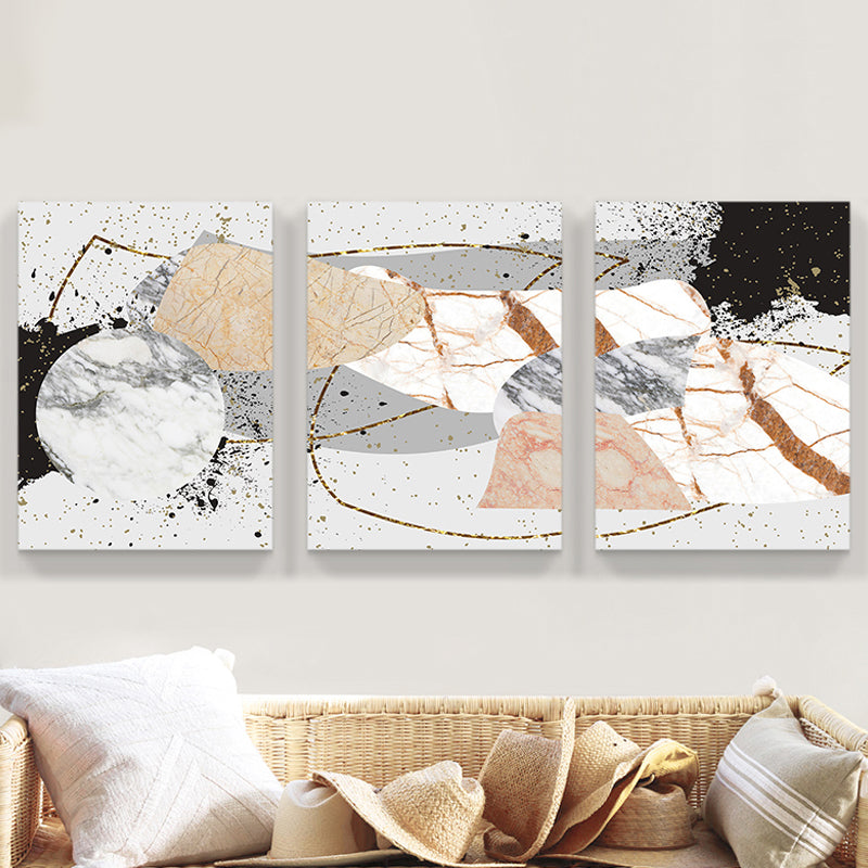 Décoration murale abstraite texturée, impression sur toile nordique de couleur claire pour chambre, lot de 3