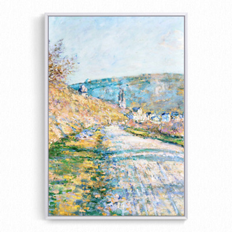 Spring in River Wall Decor Farmhouse Picturesque Scenery Canvas Art in Light Color