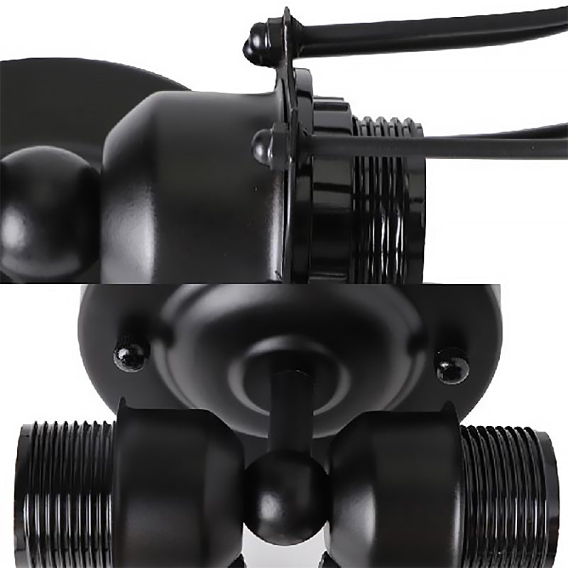 Luz de montaje de pared con forma de bombilla de metal con sombra jaula de jaula industrial 1/2 luces de pared de restaurante en negro/níquel