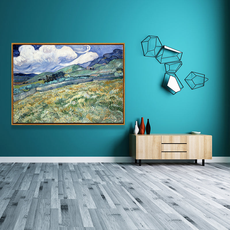 Van Gogh Wheat Field Canvas Art Farmhouse Textured Wall Decor in Soft Color for Room