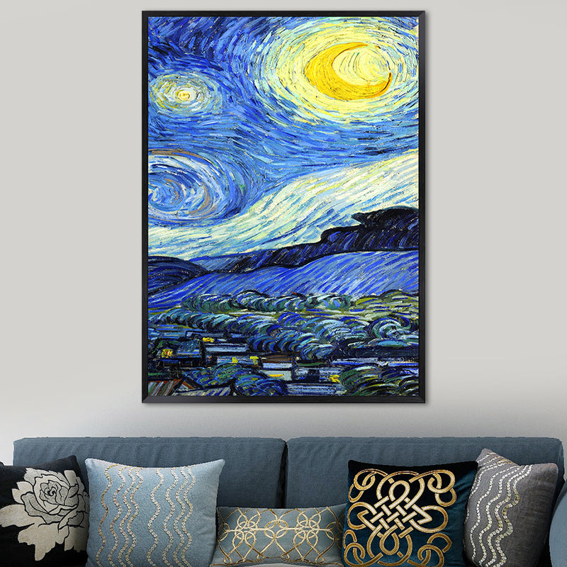 Starry Night Canvas Art Classic Enchanting Van Gogh Painting Wall Decor in Soft Color