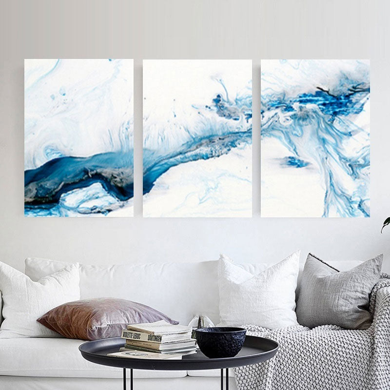 Liquid Canvas Wall Art Modern Enchanting Abstract Painting in Soft Color for Home