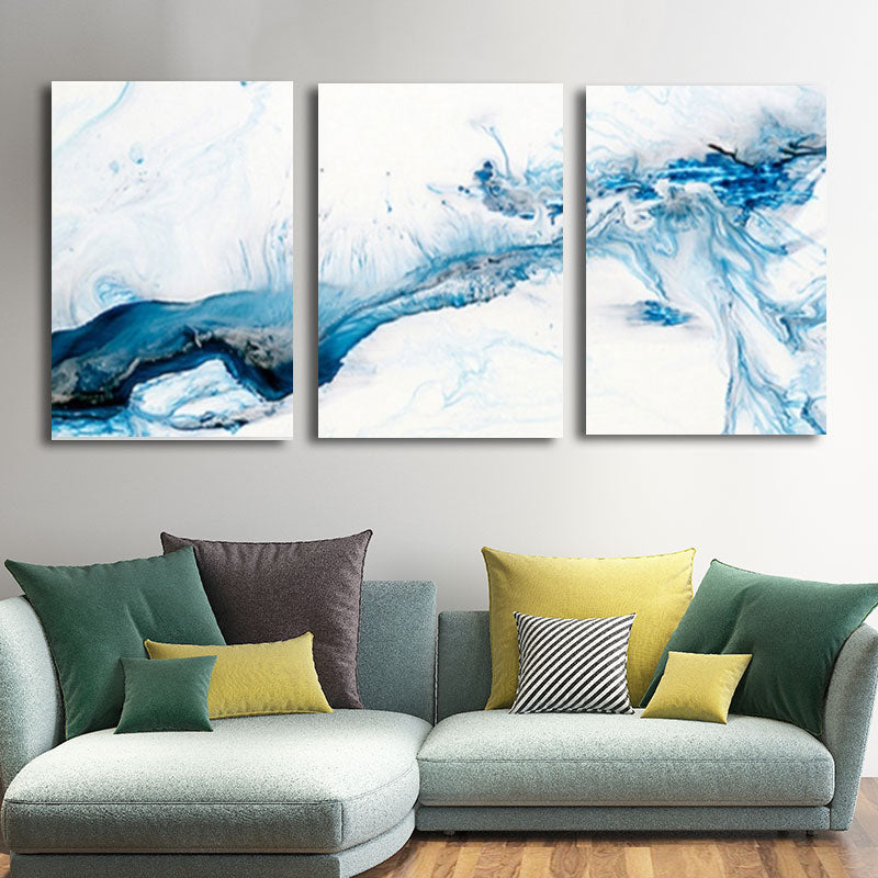 Liquid Canvas Wall Art Modern Enchanting Abstract Painting in Soft Color for Home