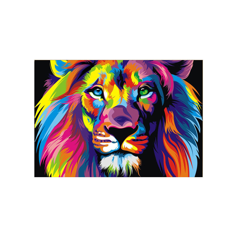 Blue Lion Head Canvas Art for Decoration Steampunk Wall Art Decor Sitting Room, Multiple Sizes