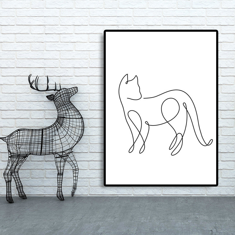 Well-Behaved Cat Wall Decor for Girls Bedroom in White, Multiple Sizes Available