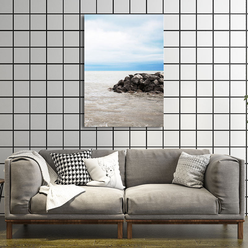 Textured Scenery Art Print Tropical Canvas Made Wall Decoration for Sitting Room