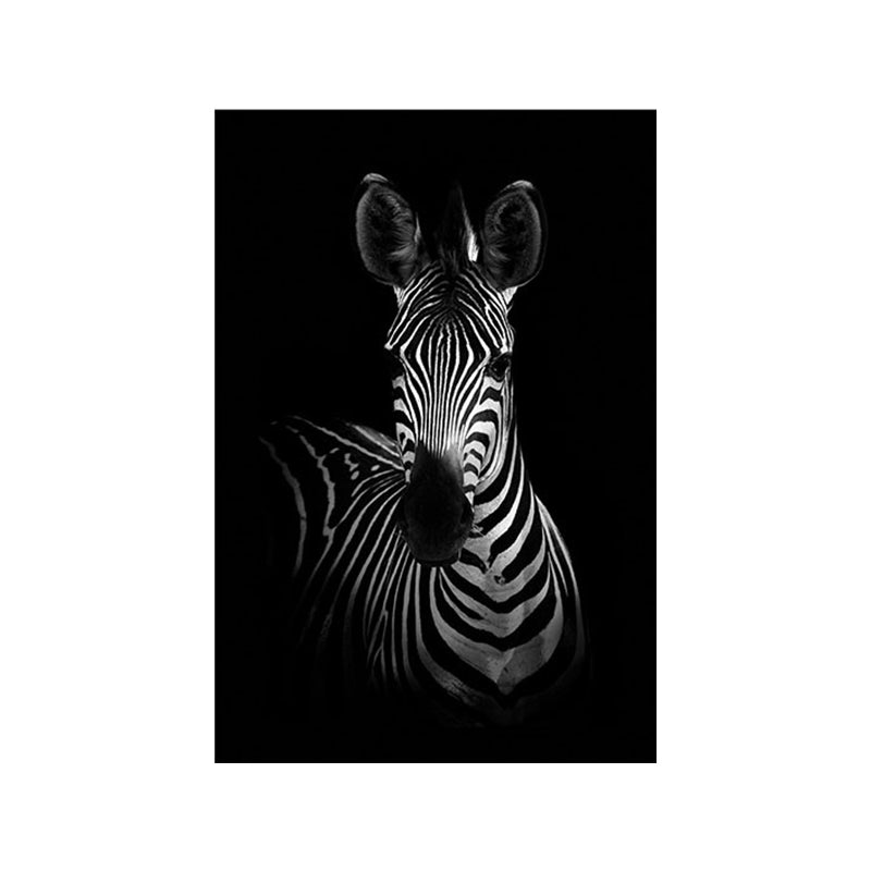 Photographs Contemporary Wall Art Print with Zebra Pattern in Dark Color for Home