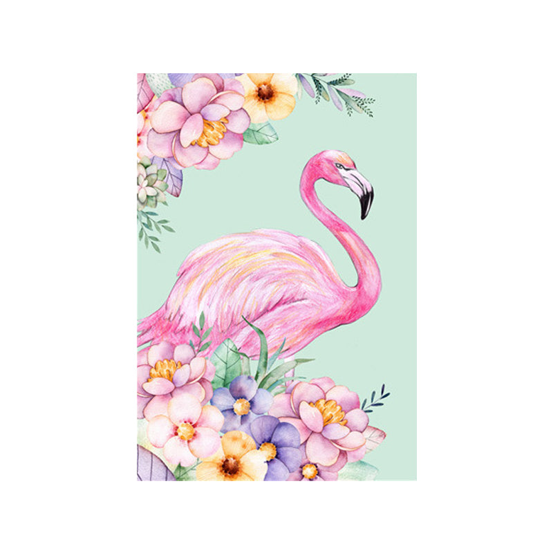 Kids Fantasy Animal Art Print Pink Textured Surface Wall Decoration for Living Room