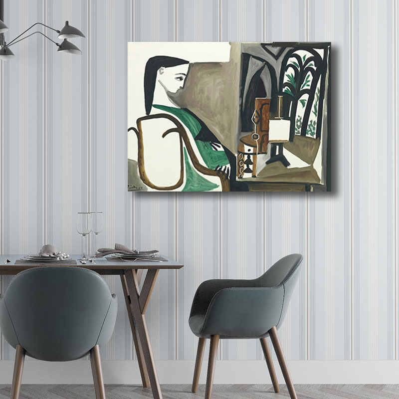 Nordic Style Character Painting Kitchen Backsplash Wall Art Print in Light Color