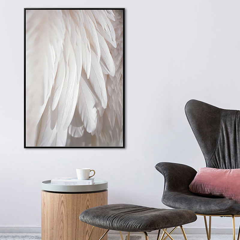 Witte vleugel canvas kunst decoratief minimalistisch voor gang wanddecoratie, meerdere maten