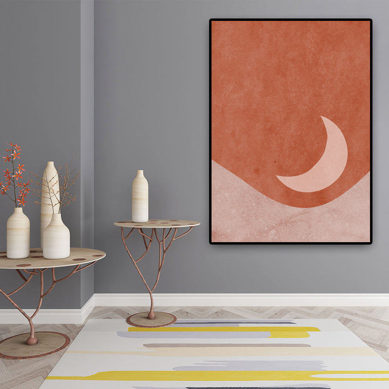 Scandinavian Landscapes Wall Art Print Brown Textured Wrapped Canvas for Bedroom