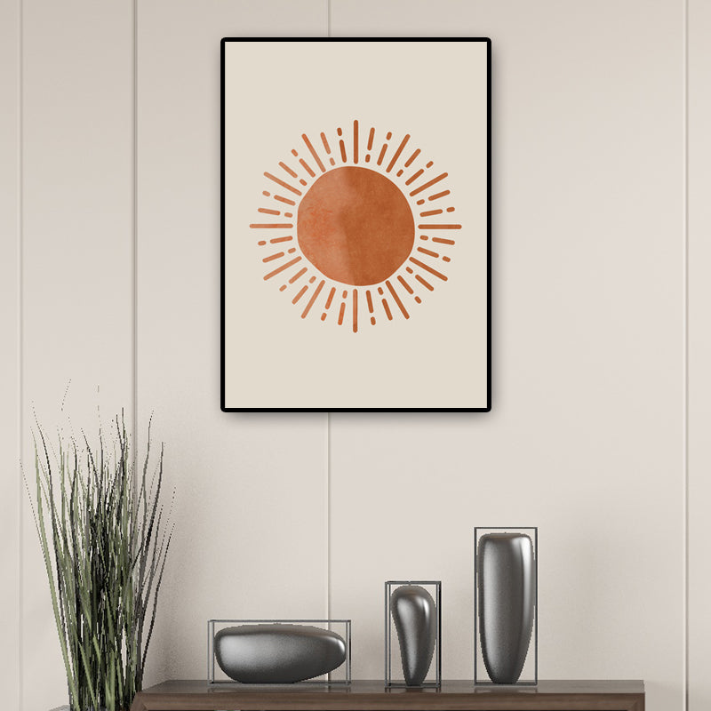 Scandinavian Landscapes Wall Art Print Brown Textured Wrapped Canvas for Bedroom