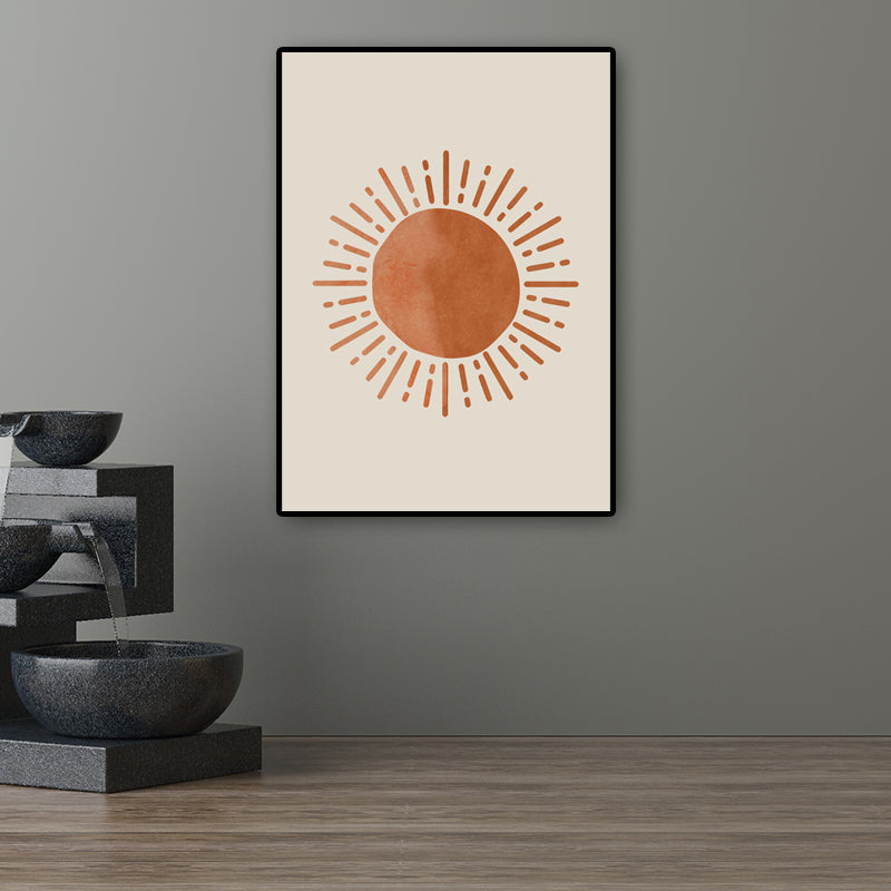 Scandinavian Landscapes Wall Art Print Brown Textured Wrapped Canvas for Bedroom