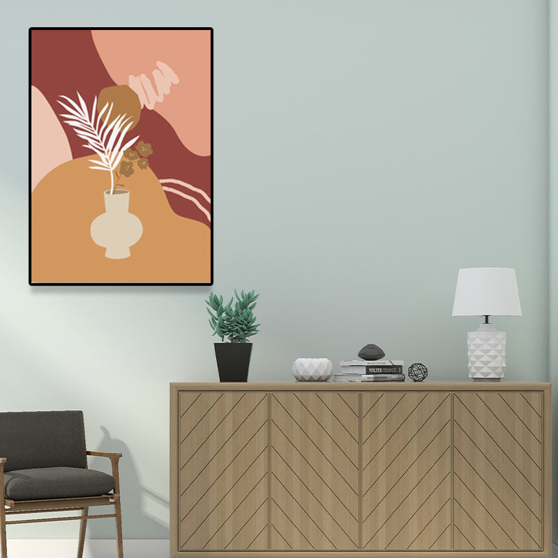 Pastel Color Pot Wrapped Canvas Textured Nordic Living Room Wall Art Deco, Multiple Size Option