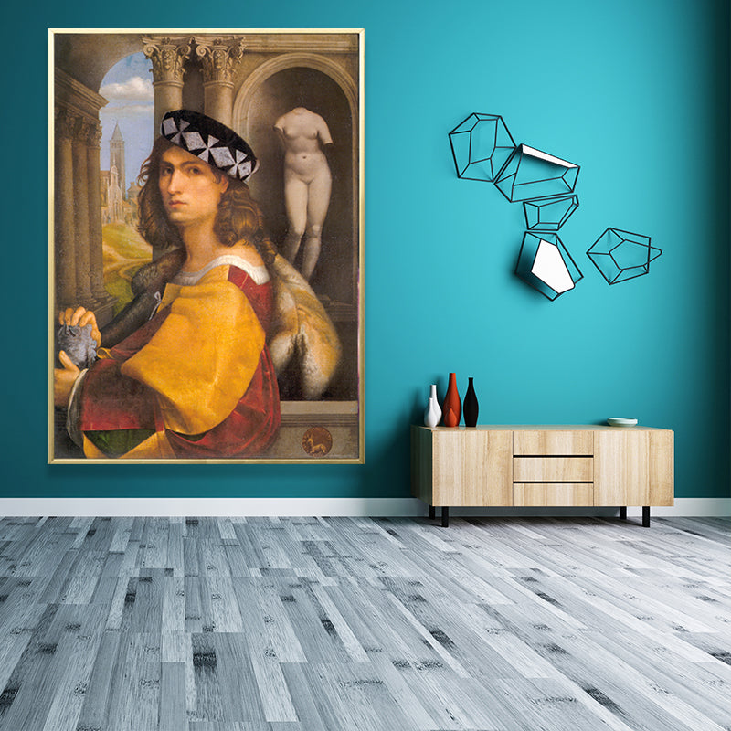 Vintage Royal Woman Portrait Painting Pastel Color House Interior Canvas Wall Art