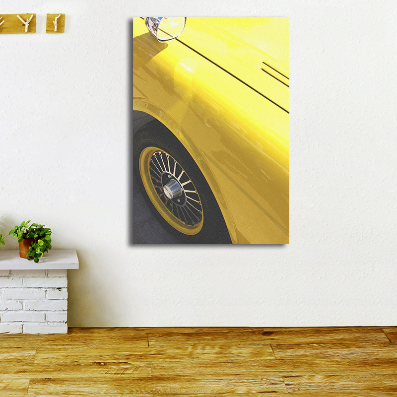 Modern Car Art Print Canvas Decorative Yellow Wall Decor for Living Room, Multiple Size Available