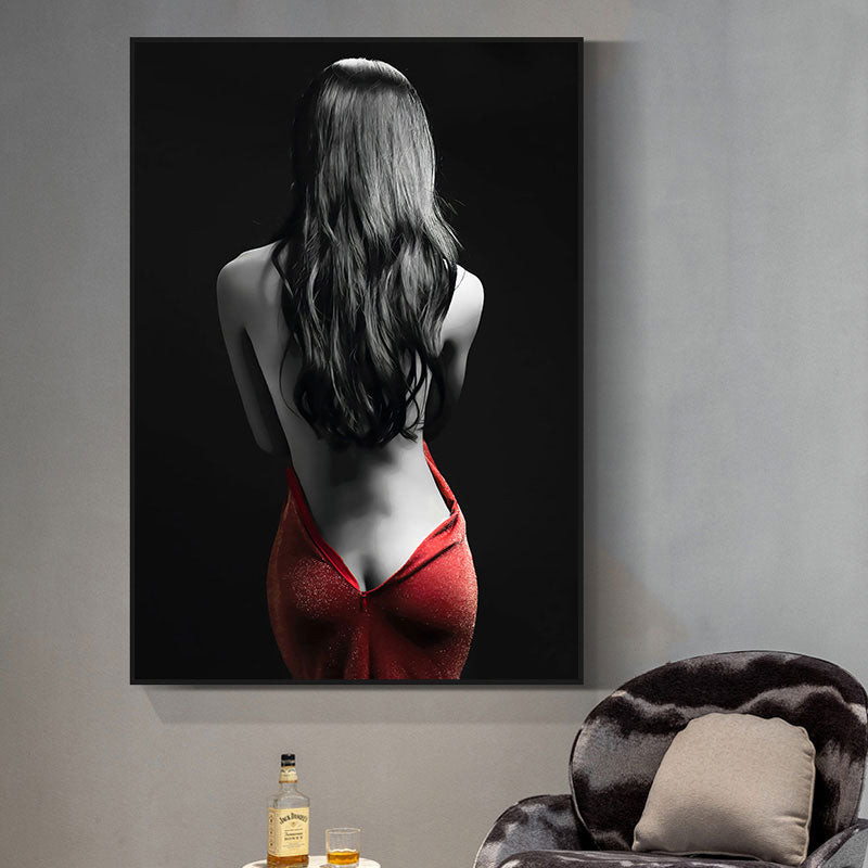 Dark Color Beauty Wall Art Print Home Decor Wrapped Canvas for Drawing Room, Multiple Size Options