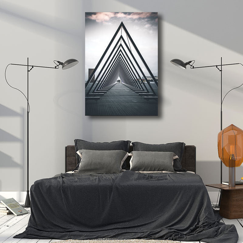 Mehrfarbiger Architektur-Leinwand-Kunstdruck, dekorativ, modern, für Flurgemälde