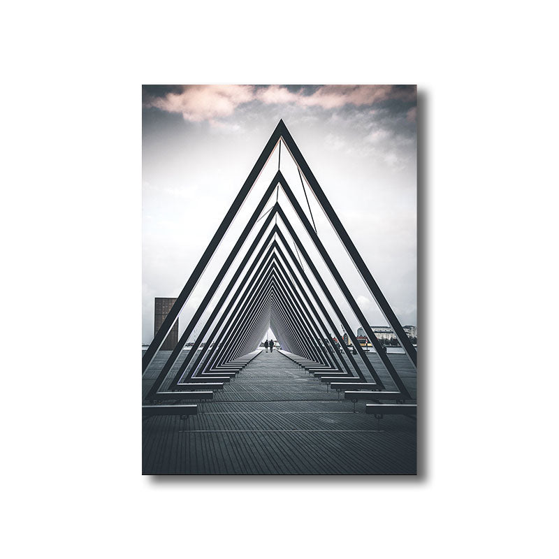 Mehrfarbiger Architektur-Leinwand-Kunstdruck, dekorativ, modern, für Flurgemälde