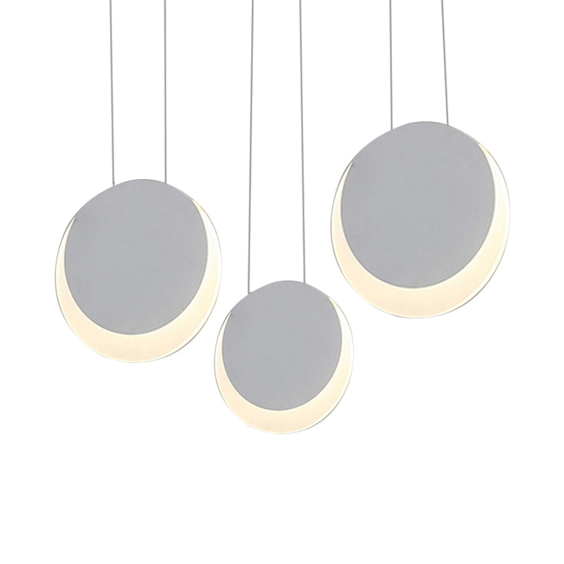 Colgante múltiple en forma de luna metal nórdico 3/4/5 luces blanca clúster luz de colgante en luz cálida/blanca