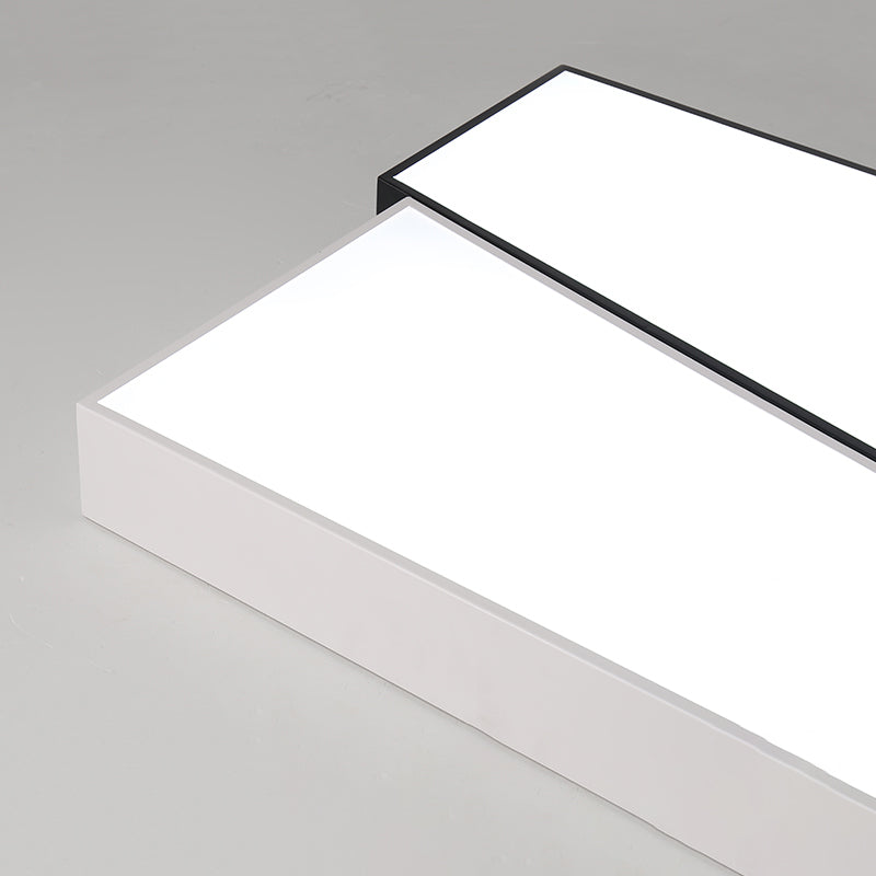 Apparecchio da incasso minimalista quadrato da 16,5"/20,5" di larghezza, illuminazione a soffitto in acrilico a LED in bianco e nero, luce calda/bianca