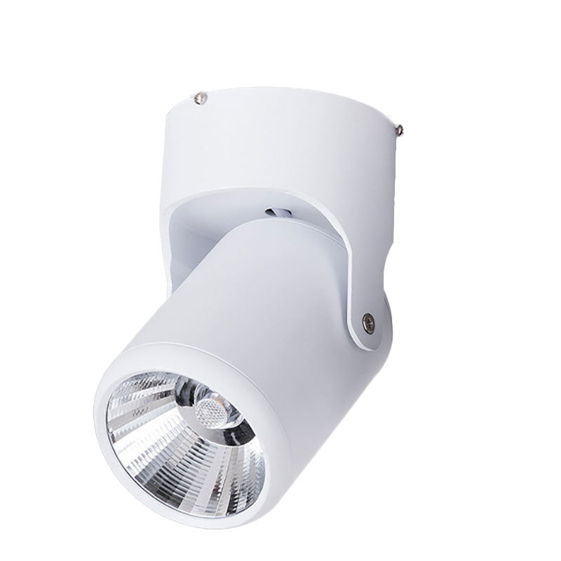 Lámpara mini semiplana de moda en ático, con pantalla cilíndrica LED Metal giratorio lámpara de techo, adecuada para Sala de estar