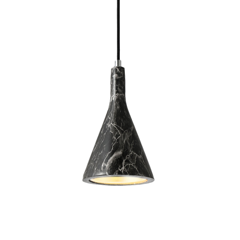 Luz de techo de colgante de trompeta Cemento nórdico 1 claro negro/blanco/marrón Luz colgante