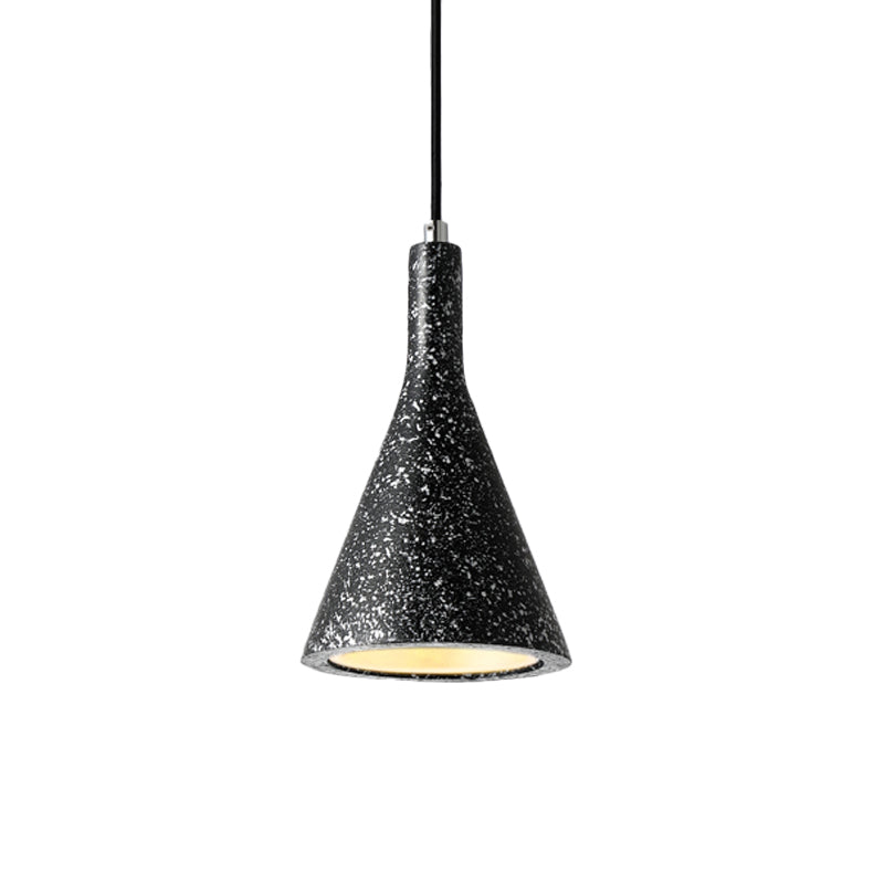 Luz de techo de colgante de trompeta Cemento nórdico 1 claro negro/blanco/marrón Luz colgante