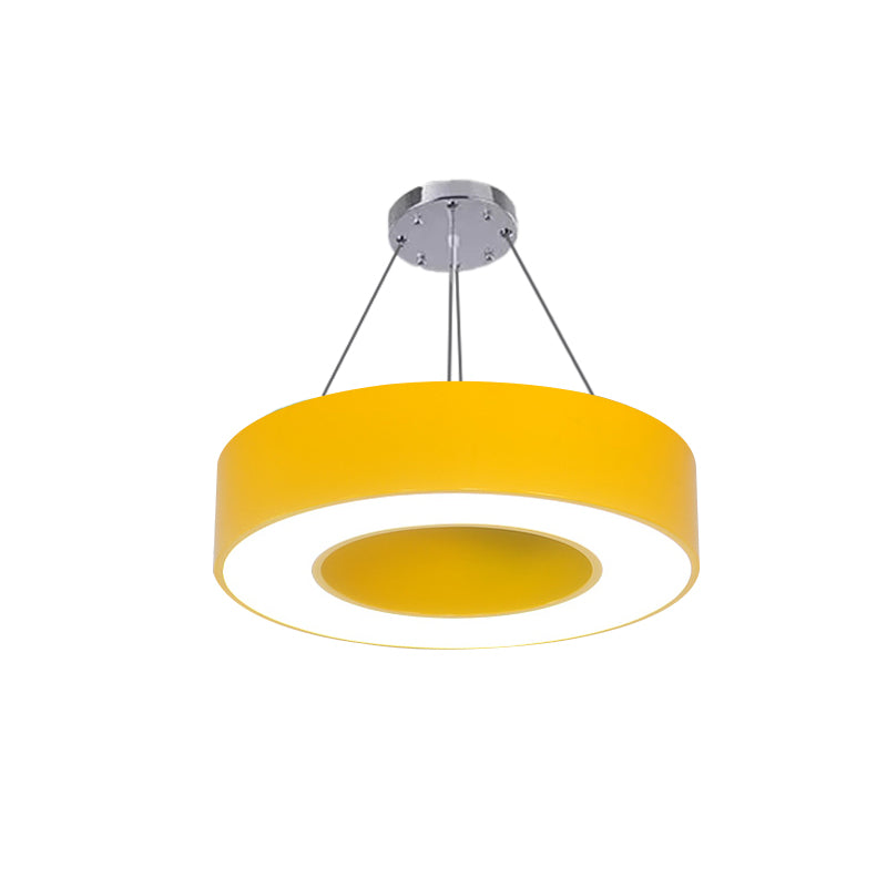 Modern Bedroom Pendant Light, Acrylic O Shape Hanging Fixture for Kids with 31.5" Adjustable Cord