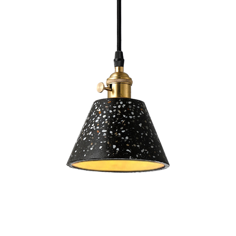1 iluminación colgante de luz con tono de hormigón de cono en estilo nórdico negro/azul/verde colgante