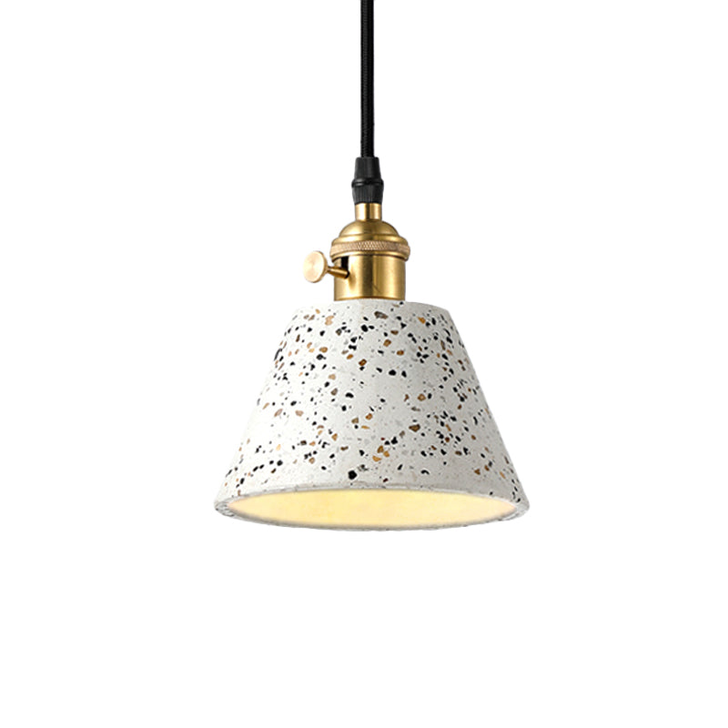 1 iluminación colgante de luz con tono de hormigón de cono en estilo nórdico negro/azul/verde colgante