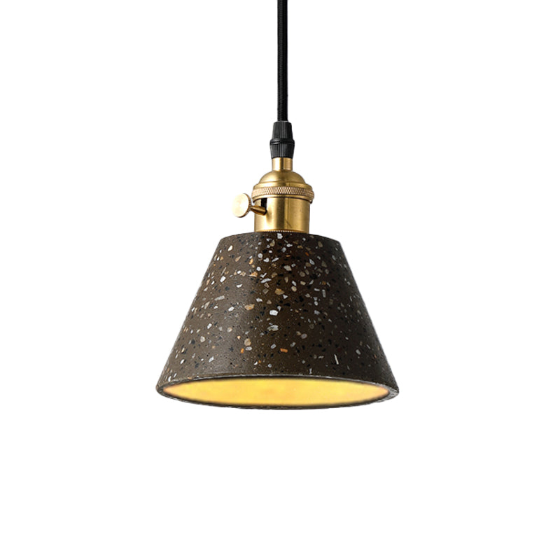 1 iluminación colgante de luz con tono de hormigón de cono en estilo nórdico negro/azul/verde colgante