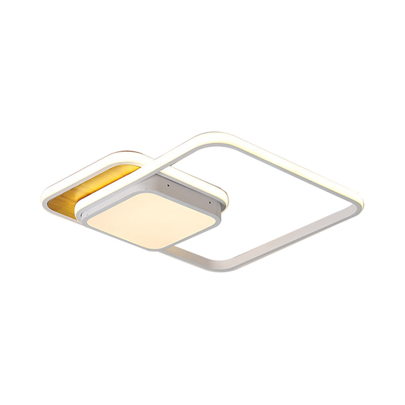 Lampada da soffitto geometrica nera/bianca moderna a LED in metallo a luce bianca/calda, 18 "/21,5" Wide