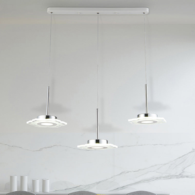 Modernismo Grupo de flores Costeico Acrílico 3 cabezas LED DEL LED DE LED EN LUZ CALIENTA/BLANCA/NATURAL CON COLAPO LINEA/REDEDIO