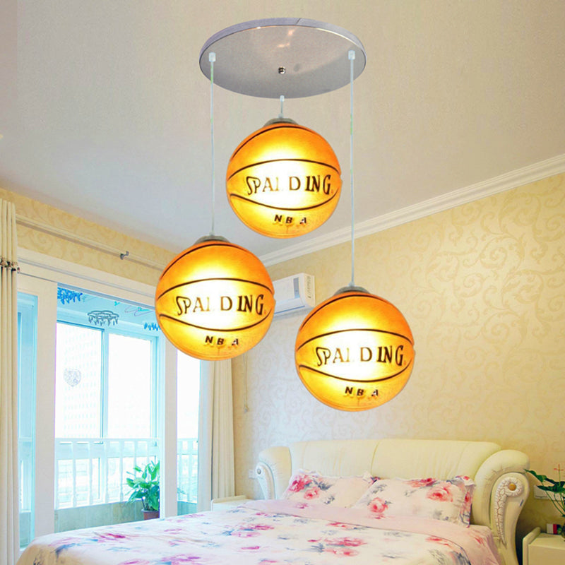 Lampes suspendues pour la chambre, 3 lumières Aménagement de plafond moderne en chrome pour garçons