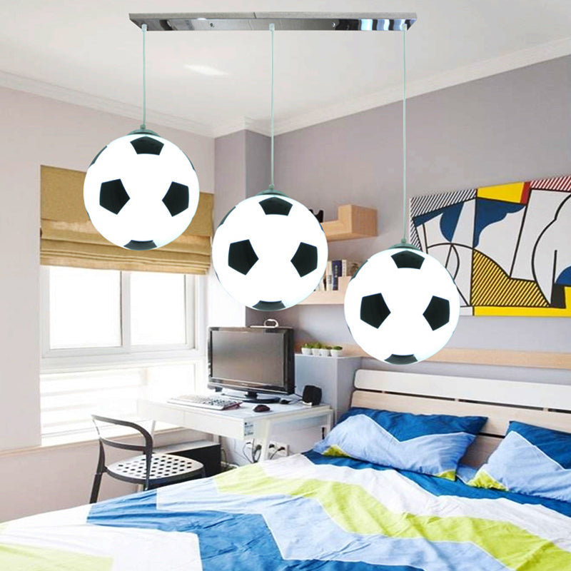 Lampes suspendues pour la chambre, 3 lumières Aménagement de plafond moderne en chrome pour garçons