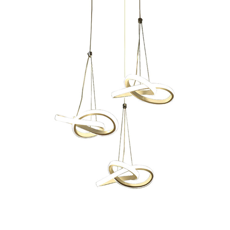 Luz de la isla torcida acrílica LED simple LED 3/4 Costil de techo blanco Luz de techo en luz cálida/blanca