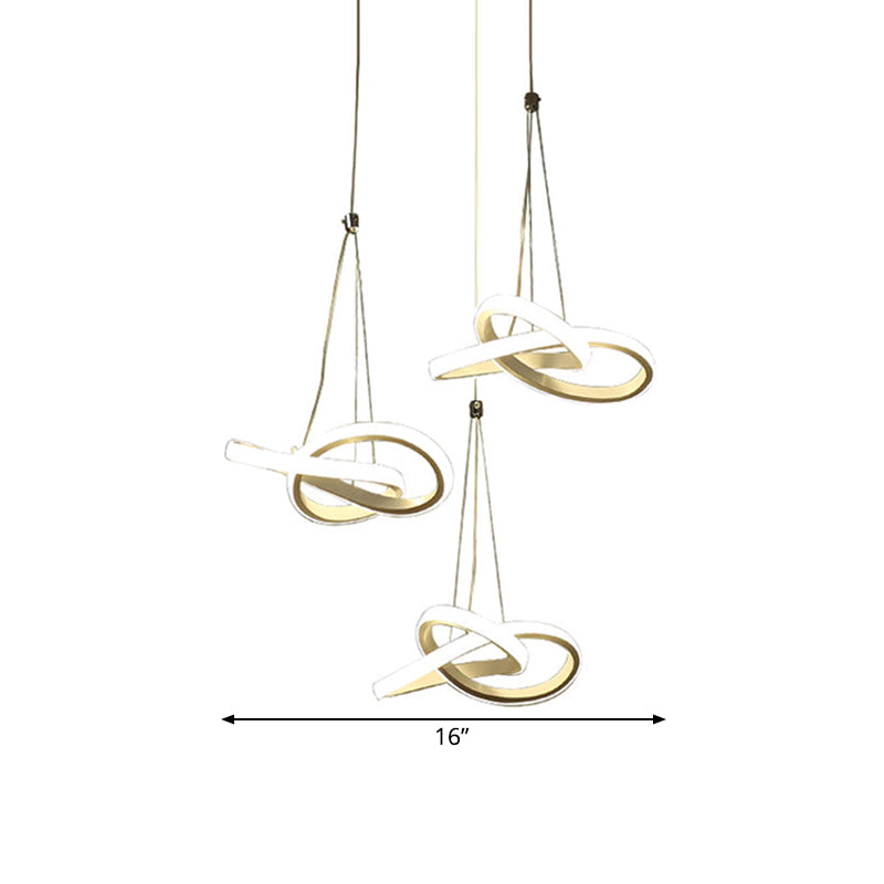 Luz de la isla torcida acrílica LED simple LED 3/4 Costil de techo blanco Luz de techo en luz cálida/blanca